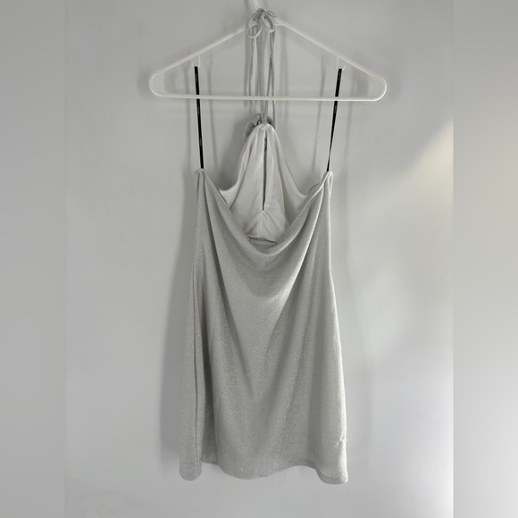 NWT Forever 21 Glitter Rosette Halter Mini Dress - Picture 4 of 9